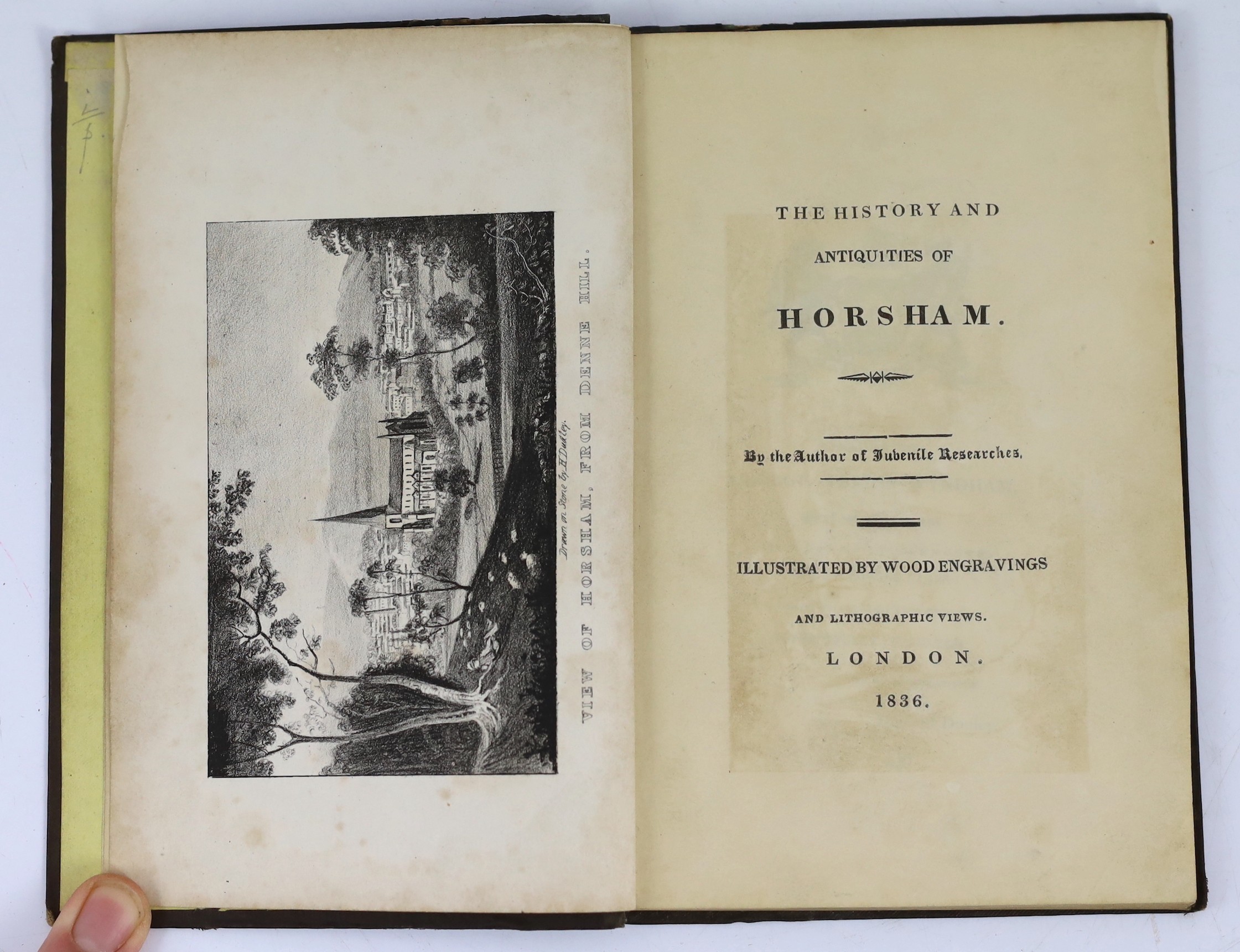 SUSSEX: Lower, Mark Antony - A Hand-Book for Lewes ... With notices of the recent discoveries at the Priory. frontis and num. engraved text illus., original printed wrappers, uncut, sm.8vo. (?1846)